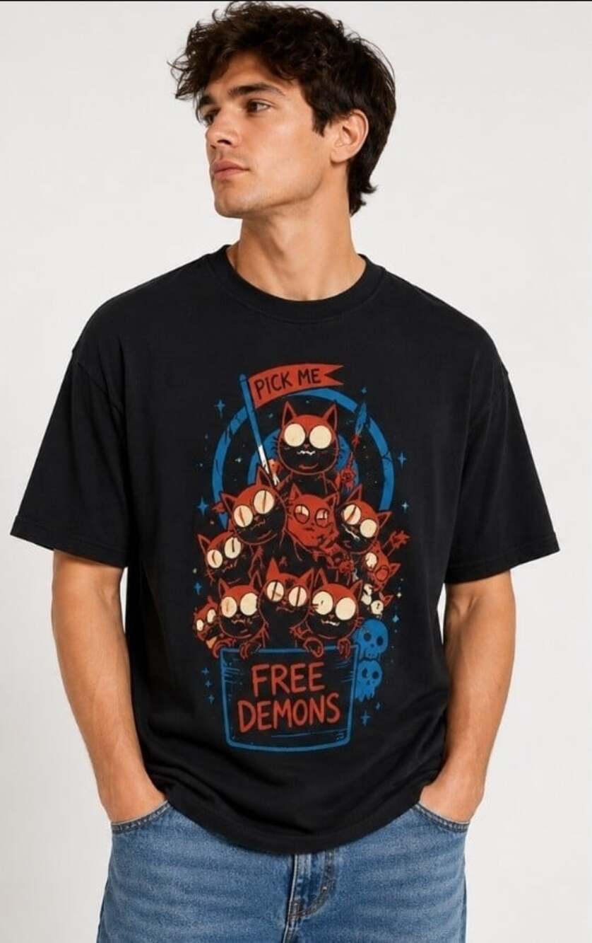 Hot Topic Snouleaf Free Demon Cat Shirt Halloween Evil XL NWT New L100 Excellent